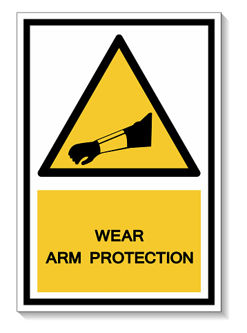 Arm Guard Signage Symbol Wear Arm Protection Sign Isolate On White Background Vector ...