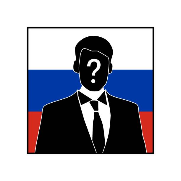 image of unknown man shadow silhouette in classic costume on the national Russian flag vector image of unknown man shadow silhouette in classic costume on the national Russian federation flag in the original colours and proportions настойка прополиса отзывы врачей stock illustrations