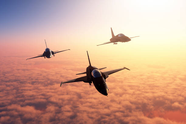 istock The group of military aircraft 1300154573
