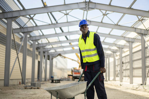 istock Young afro ethnicity worker during his job on construction site 1300155583