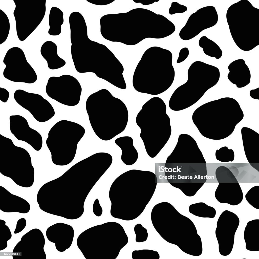 Vector Cow Hide Seamless Border Banner With Black Irregular Patches On  White Backdrop Abstract Animal Skin Texture Illustration Bovine Spots Farm  Animal Textural Design For Washi Tape Ribbon Trim Stock Illustration -