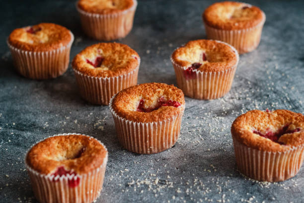 istock Delicious muffins with raspberries 1300156659