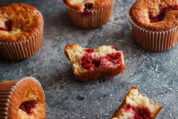 istock Delicious muffins with raspberries 1300156677