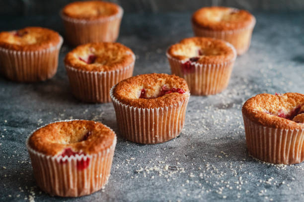 istock Delicious muffins with raspberries 1300156737