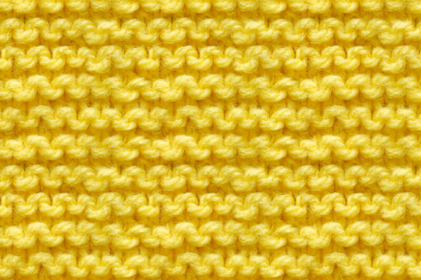 istock Yellow Knitwear Fabric Texture. Close-up Clothes Backdrop 1300156803
