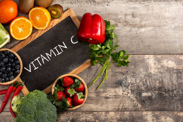 istock High in vitamin C food and blackboard 1300160388