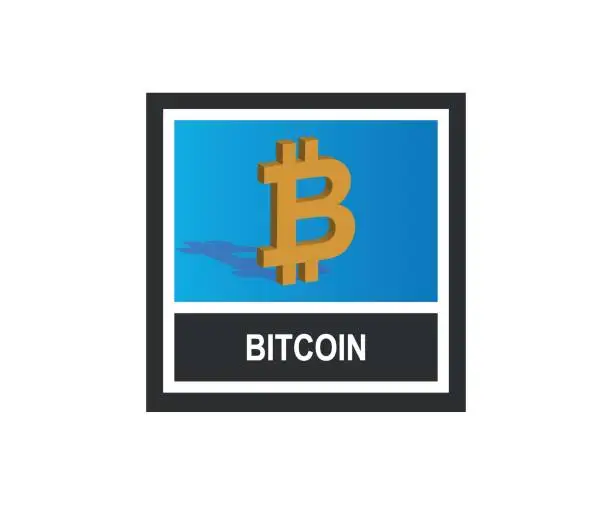 Vector illustration of Blockchain Bitcoin Icon flat icon design