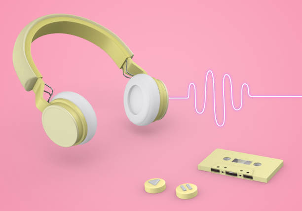 istock wireless headphones link and cassette tapes 1300162083