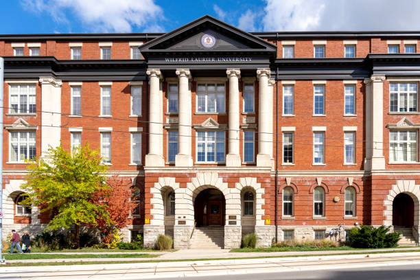 Lyle S. Hallman Faculty of Social Work building at Wilfrid Laurier University in Kitchener, Ontario, Canada. Kitchener, Ontario, Canada- October 17, 2020: Lyle S. Hallman Faculty of Social Work building at Wilfrid Laurier University in Kitchener, Ontario, Canada. wilfrid laurier stock pictures, royalty-free photos & images