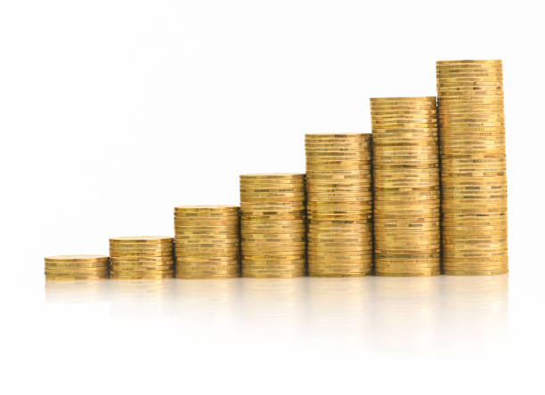 istock Golden coin isolated on white background 1300163627