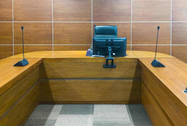 istock Empty view of the front side in the meeting room. 1300163655