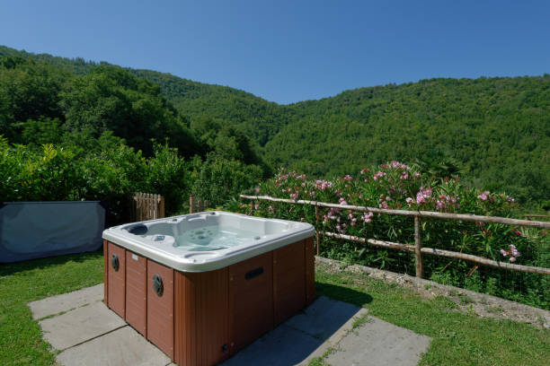 istock a Hydromassage in a garden in summer time 1300164836
