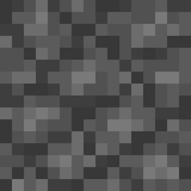 pixel minecraft стиле булыжник блок фона. концепция игры pixelated бесшовные квадратный серый каменный фон. иллюстрация вектора - craft block concepts square shape stock illustrations