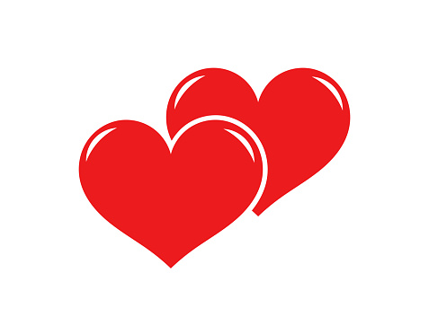Two Red Hearts Icon Stock Illustration - Download Image Now - Abstract,  Art, Celebration - iStock