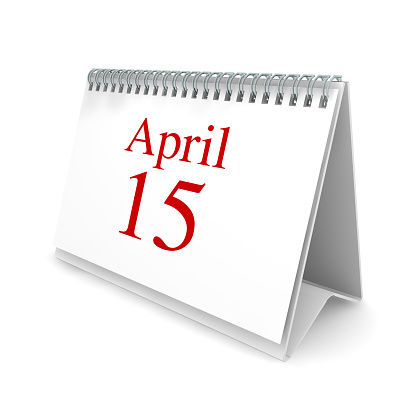 Tax day April 15 calendar