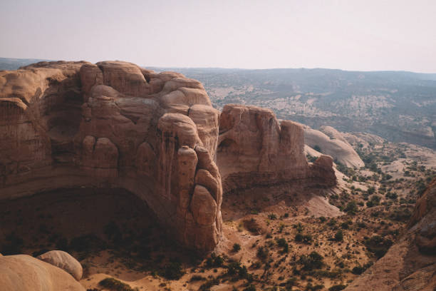 istock Soft Light Falls on a Desert Scene and Rock Formations 1300173584