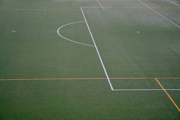 istock empty soccer field with green grass 1300173827
