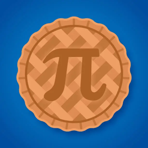 Vector illustration of Pi Day March 14 Pie Celebration