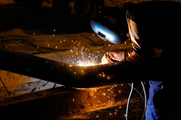 istock Closeup shot of a welder working 1300176208