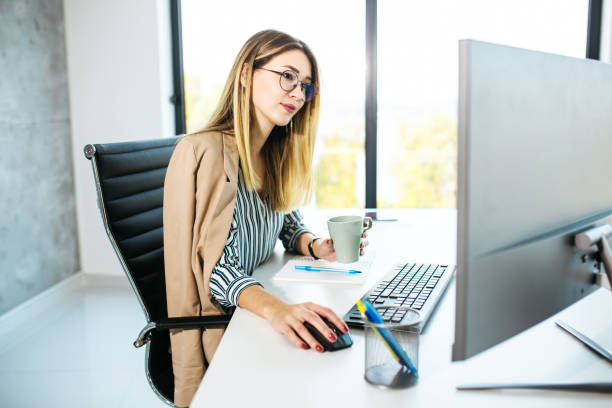 istock Beautiful female working from home 1300185881