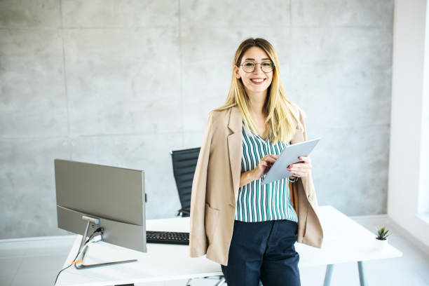 istock Beautiful female working from home 1300185954