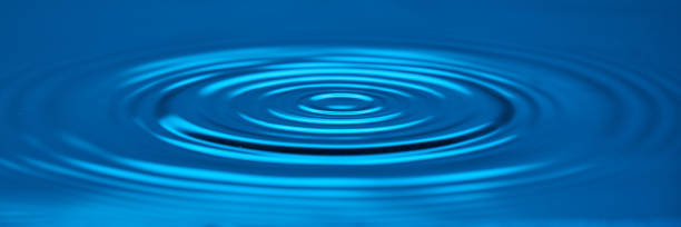 istock Blue background smooth circles on the water. 1300186129