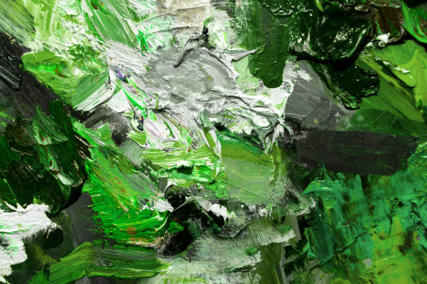 istock Green background from smeared paints on canvas. St.Patrick 's Day 1300186144