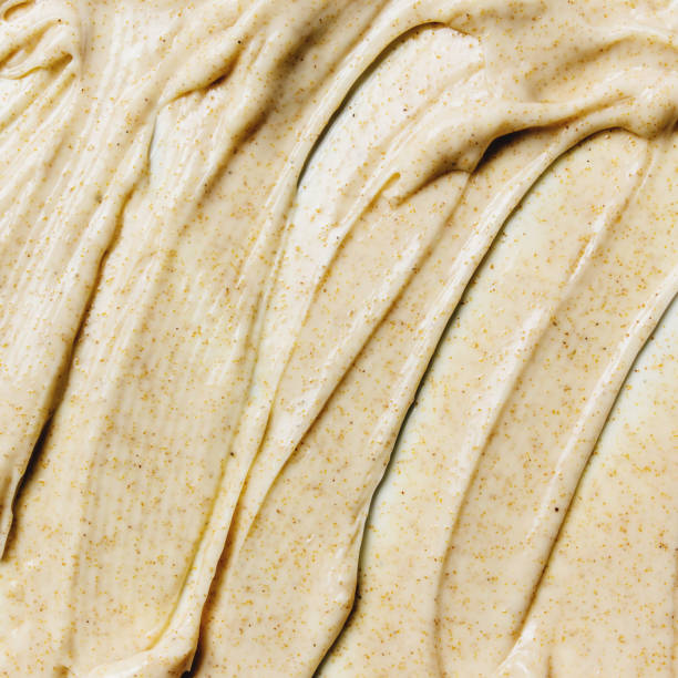 istock Textures from cosmetics. Body Scrub. Smears on the table 1300194419
