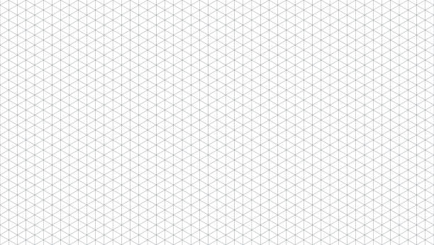 Grid Graph Paper Sheet Isometric. White Background. Texture Template. Vector illustration Grid Graph Paper Sheet Isometric. White Background. Texture Template. Vector illustration grid pattern stock illustrations