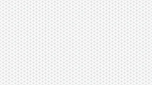 Vector illustration of Grid Graph Paper Sheet Isometric. White Background. Texture Template. Vector illustration