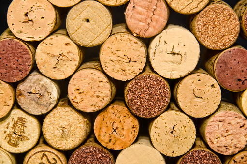 A heap of cork from bottles of wine, stapled proper
