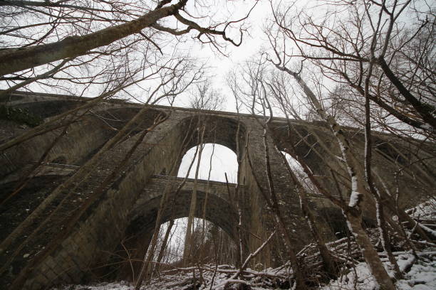 istock Abandoned railway station in winter time 1300196716