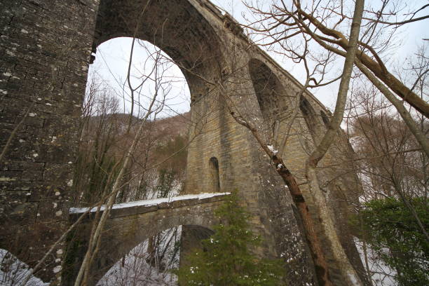 istock Abandoned railway station in winter time 1300196835