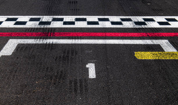 istock Number one position close up ranking on racing asphalt track 1300197565