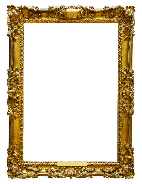 istock Picture gold wooden frame for design on isolated background 1300197744