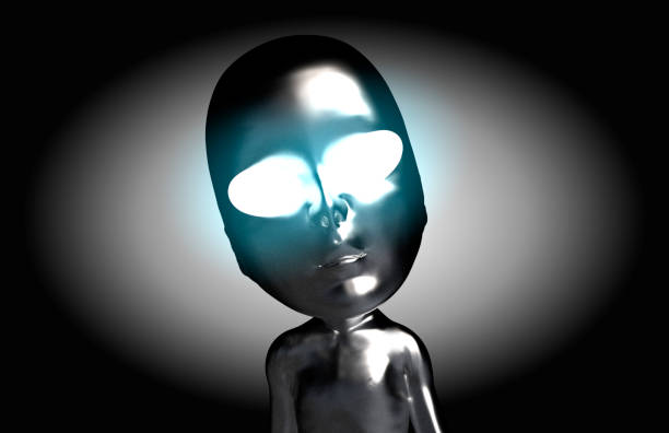 istock Light Eyed Alien in The Dark 1300199060