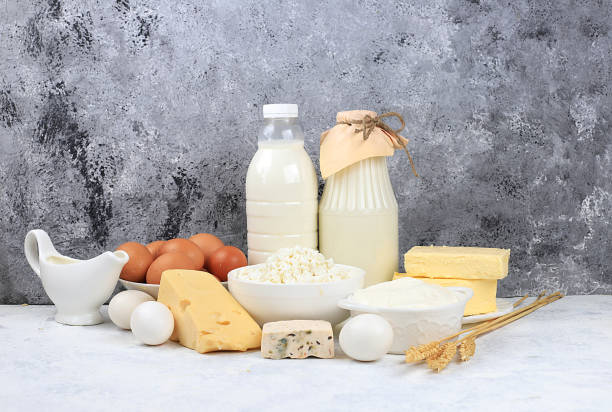 istock Assorted fresh dairy products, healthy breakfast with ingredients, natural nutrition concept, maintaining healthy intestinal microflora, diet nutrition, rustic table, 1300200449