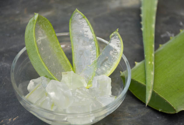 istock Aloe vera leaves and crystals. 1300202794