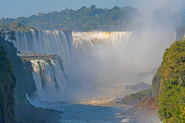istock Looking at the Devils Throat in Iguazu Falls 1300203194