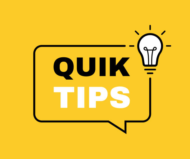 Quick tips geometric message bubble with light bulb emblem. Banner design for business and advertising. Vector illustration Quick tips geometric message bubble with light bulb emblem. Banner design for business and advertising. Vector illustration. tips tricks stock illustrations