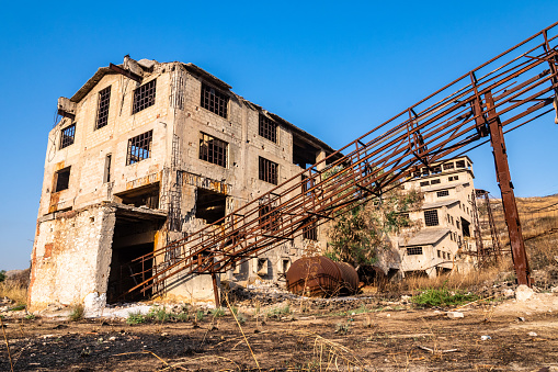 Abandoned buildings in the ghost city of Varosha. Famagusta, Turkish Republic of Northern Cyprus.