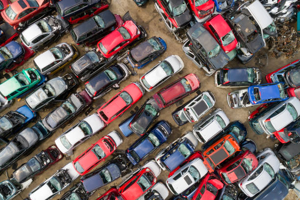 istock Car Recycling, Aerial View 1300215138