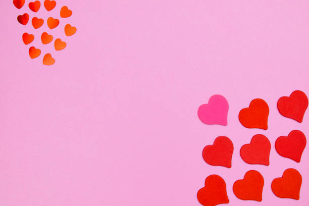 istock Circle frame Many small hearts with place for text for valentine's day. Blue color love background. 1300217137