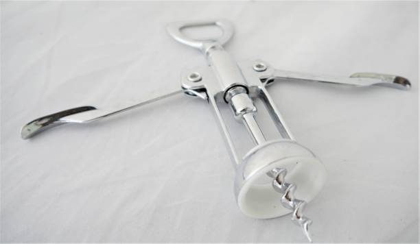 Stainless steel traditional screw type wine opener