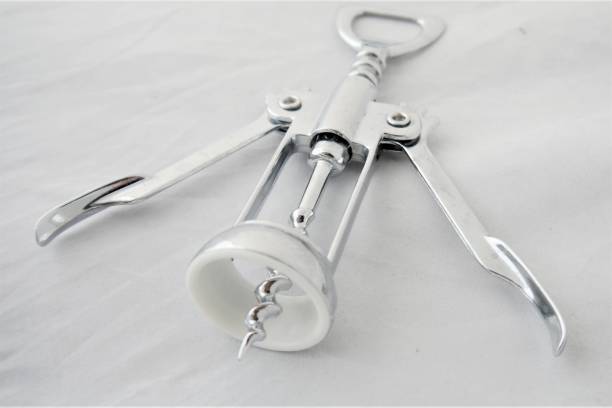 Stainless steel traditional screw type wine opener