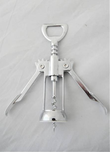 Stainless steel traditional screw type wine opener