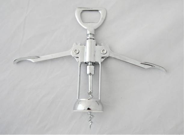 Stainless steel traditional screw type wine opener
