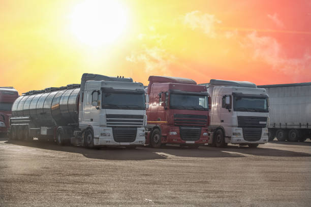 istock Truks in row in the Parking lot 1300231992