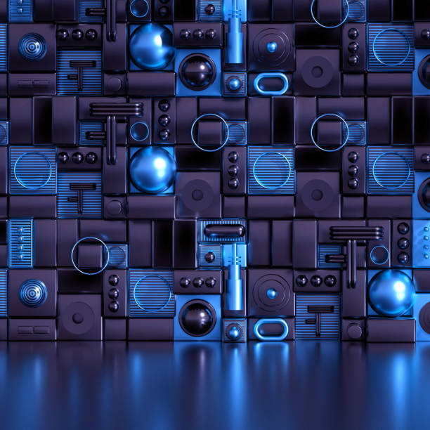 istock Modern minimalism futuristic background with cubes and balls. 3d illustration, 3d rendering. 1300235083