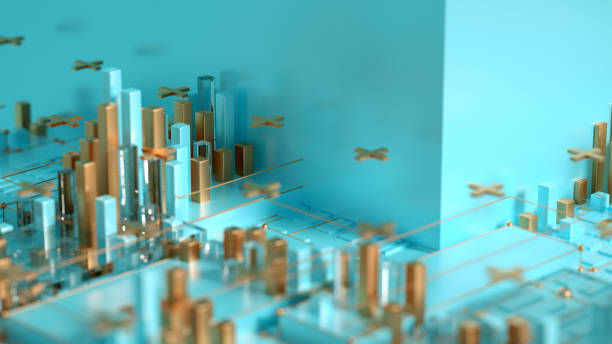 Modern futuristic industrial background, three-dimensional shapes. 3d illustration, 3d rendering